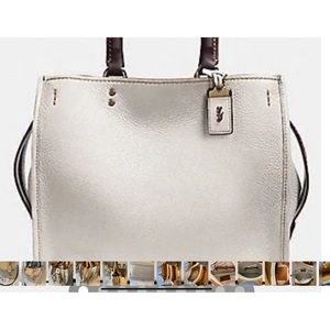 Coach 1941 Rogue 30 Pebbled Leather in Chalk